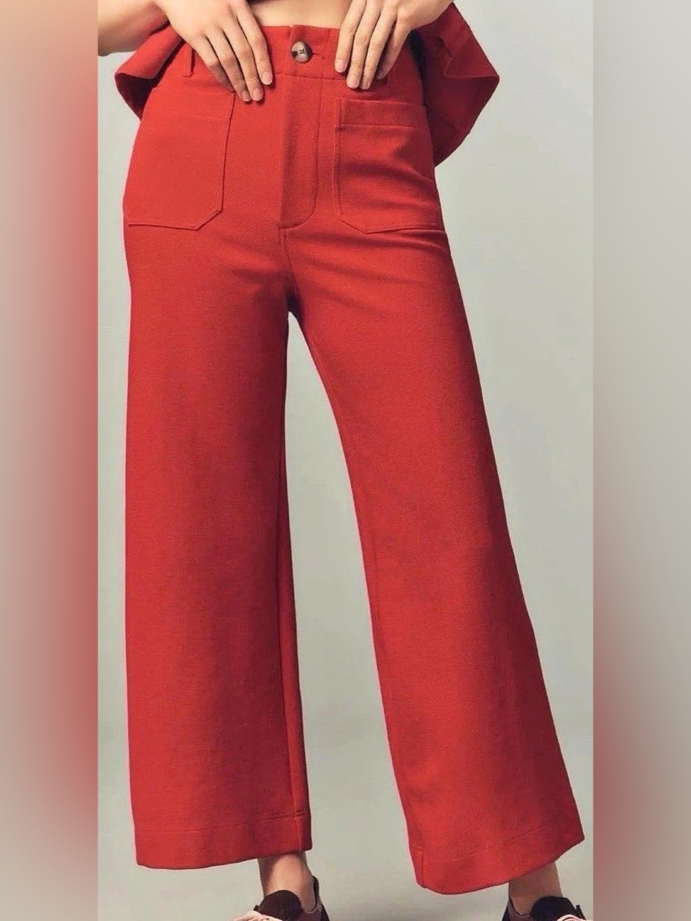 Maeve The Collette Wide Leg Pants in Red Size 28P